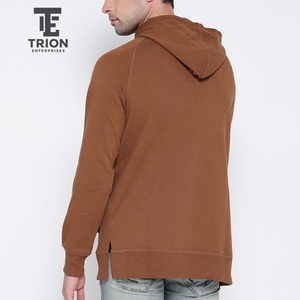 เสื้อฮู้ดดี้ผู้ชายไซส์ใหญ่แบบมีเชือกผูก ดีไซน์ขาดๆ สีพื้น ผ้าถักนิตติ้ง คอตตอน ตัดเย็บแบบพิเศษ สไตล์ฤดูใบไม้ร่วง ทรงปกติ ขายส่ง - Product Image 4