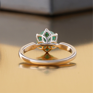 2.00 CT Fancy Green Portuguese Cut Lab Grown Diamond <b>Ring</b> 14K <b>Gold</b> <b>Cocktail</b> Statement - Product Image 4
