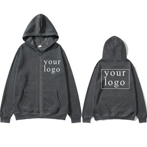 <b>Pink</b> Unisex Hooded Zip-Up Sweatshirt Oversized Casual French Terry Pocket Heat-Transfer Printing Solid Color Autumn Wear 2027 - Product Image 4