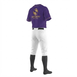 Ensemble complet d'uniformes de baseball personnalisés avec pantalon, uniforme de baseball sublimé assorti, vêtements d'équipe respirants pour club - Product Image 3