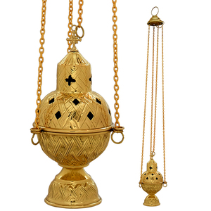 Church Brass Censer with Chains | Traditional Incense Burner - DOUBLE VEE EXPORTS - Product Image 1