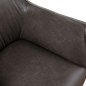 Poltrona di Lusso in Ecopelle Marrone Premium con Gambe in Metallo Nero, Elegante Arredo per Soggiorno - Product Image 4