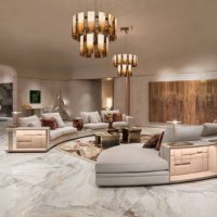Maßgefertigtes Minimalistisches Getuftetes 7-12-Sitzer Ecksofa-Set Apartment Wohnzimmer Weißes Stoff-Ecksofa Luxus Hotel & Einkaufszentrum Sofa