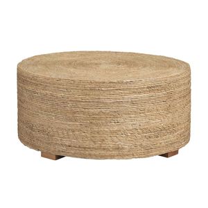 Elegant Rope Coffee <b>Table</b> With Circular Shape And Wooden Top For Modern Home Office Lounge Furniture Use - Product Image 1