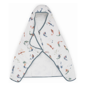 Printed Solid Soft 100% Cotton Fleece Baby <b>Hooded</b> Muslin <b>Towels</b> Super Absorbent Newborn Bath Wrap Poncho Toddlers Kids Room - Product Image 1