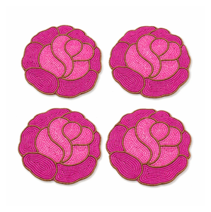 Sous-verre perlé de luxe Papillon Bleu Rose Bohème, Napperon de table décoratif, Tapis et dessous-de-plat perlés - Product Image 4