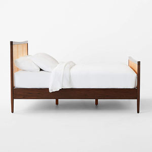 Cama Diván Estilo Francés Moderna con Ratán Natural Tejido y Madera de Teca, Juego de Muebles para Dormitorio - Alea - Product Image 3