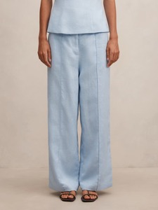 Pantalon large en toile pour l'été, taille mi-haute, fermeture à cordon, anti-plis, séchage rapide - Product Image 3