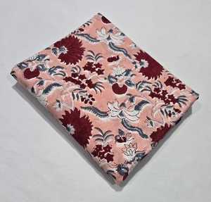 Tela estampada a mano de Jaipur, tela de algodón estampada a mano, tela india hecha a mano para vestidos, proveedor mayorista de tela de algodón. - Product Image 1