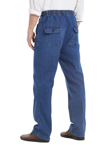 Pantalones Vaqueros de Mezclilla para Hombre, Corte Recto, Algodón de Peso Medio, Ajuste Regular, Color Azul Sólido, Estilo Casual, Otoño 2026 - Product Image 6