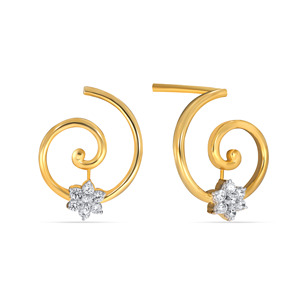 Anillo Espiral de Lujo en Tono Dorado con Diseño Floral Cultivado en Laboratorio, Elegante Diseño de Espiral Abierta y Centro de Flor Brillante - Product Image 2