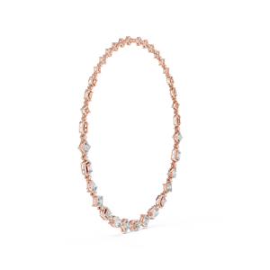 Collier intemporel en or rose 18 carats plaqué rhodium avec diamants de laboratoire de 18,7 carats à taille mixte, motif Angles Impériaux, idéal pour les fêtes, mariages et événements glamour - Product Image 3