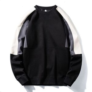 Men Crew Neck Sweatshirt Color Blocking Patchwork <b>Raglan</b> Sleeve Oversized Knitted Cotton Pullover Casual Autumn Style - Product Image 4