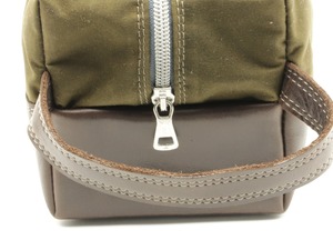 Vintage Waxed Canvas Leather Toiletry Bag Custom Logo Travel Shaving Dopp Kit Waterproof Cosmetic Organizer <b>Case</b> LCTB-0080 - Product Image 6