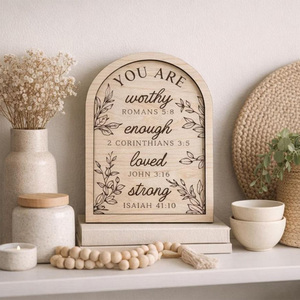 Soporte de Madera con Diseño Hueco para Versículos Bíblicos y Decoración Moderna para Colgar en la Pared - Product Image 1