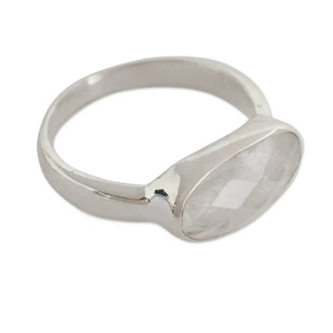 Anillo de Plata de Ley 925 con Piedra Lunar Arcoíris, Gema Natural, Joyería de Diseño Hecha a Mano, Piedra de Nacimiento de Junio, Unisex - Product Image 5