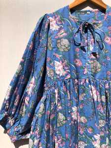 Vestido Midi Elegante con Estampado Floral Vintage, Manga Larga, Cintura Natural, Color Liso, para Mujer, Ropa de Dormir - Product Image 2