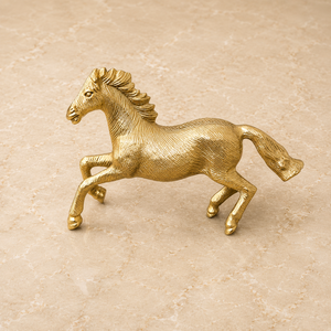 Luxury Brass Horse Head Sculpture with White Marble Base Handcrafted Abstract <b>Art</b> Modern Table Decor Premium Home Office Accent - Product Image 5