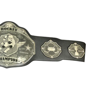 Ceinture de champion de hockey personnalisable, ceinture de sport de haute qualité, noire et argentée, ceinture de titre personnalisée, édition collector - Product Image 4