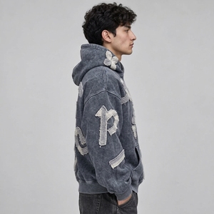 High quality mens embroidered <b>hoodie</b> with a warm feel stylish pattern comfortable fit and reliable <b>stitching</b> for everyday use - Product Image 1