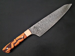 Couteau de chef Black Smith 1987 en acier Damas, 12 pouces, manche en résine et bois - Product Image 3
