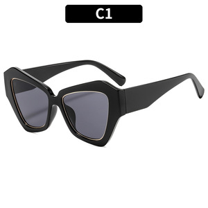 Nouvelles lunettes de soleil papillon UV400 de style européen et américain, monture irrégulière, polyvalentes, décontractées, œil-de-chat, haut de gamme - Product Image 2