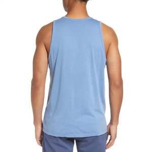 Camiseta sin mangas de algodón y poliéster transpirable y ecológica para hombre, mezcla de alto rendimiento, informal, para verano, fitness y gimnasio, venta al por mayor - Product Image 3