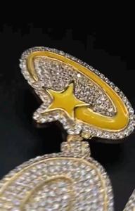 Colgante con Letra del Nombre en Plata Chapada en Oro de 18K, Estilo Hip Hop, Corte Brillante, Claridad VVS, Certificado IGI, Superventas - Product Image 2