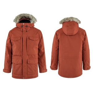 <b>Men's</b> Hooded Puffer <b>coat</b> <b>Long</b> Length Thick Polyester Winter Casual Waterproof Fur Trim Zipper Closure Solid Color - Product Image 6