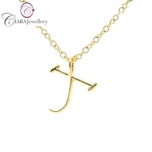 18K AU750 SOILD WHITE <b>GOLD</b> INITIAL <b>LETTER</b> "X" REAL NATURAL DIAMOND PENDANT - Product Image 3