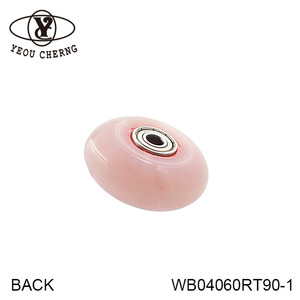 YEOU CHERNG Pink PU <b>Wheels</b> WB04060RT90-1 with Metal Bearings for Industrial Use - Product Image 5