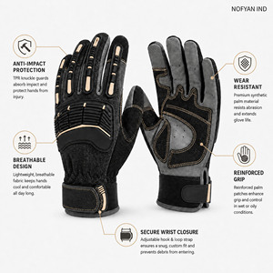 Guantes de Trabajo Resistentes, con Logotipo Personalizado, Resistentes a Impactos TPR, Guantes de Seguridad para Mecánicos, Antideslizantes, Guantes de Trabajo Industriales, OEM ODM - Product Image 2