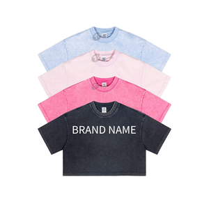 Achetez des t-shirts en coton personnalisés de haute qualité pour filles et femmes en gros, t-shirts vierges avec logo, t-shirts imprimés avec logo personnalisé - Product Image 5