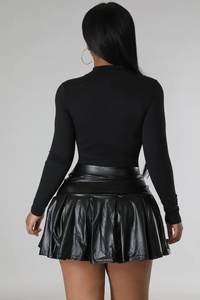 Jupe en cuir véritable tendance, écologique, mi-longue, pour le bureau, décontractée, pour femmes, nouvelle arrivée, couleur unie, jupes en cuir - Product Image 3