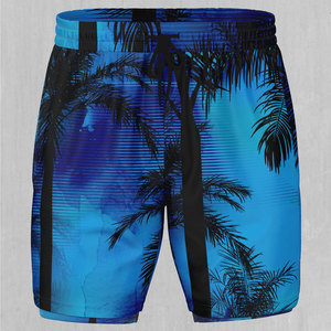 Shorts de surf et de plage élastiques à séchage rapide pour hommes, imprimés, pour le fitness, vente en gros, avec motif planche de surf, teinture unie - Product Image 3