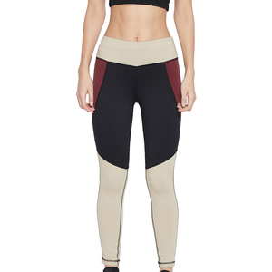 Leggings de Yoga de Cintura Alta y Longitud Completa con Bloques de Color, Cintura Elástica, Spandex, Poliéster, Pantalones Deportivos para Mujer, Elásticos en Cuatro Direcciones - Product Image 1