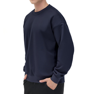 Sudadera de Hombre Estilo Urbano, Color Sólido, Manga Larga, Cuello Redondo, Corte Holgado, Informal - Product Image 4