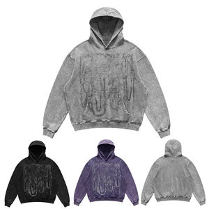 Winter Highstreet New Design <b>Lined</b> Double Layer Heavy Weight Zipper Washed Plain Dyed Vintage Hoodie <b>Jacket</b> for Men 100% Cotton - Product Image 1