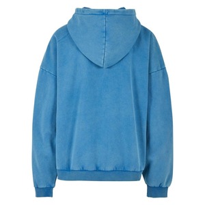 Relevo Industries <b>Men's</b> Oversized Blue Hooded Zip-Up Sweatshirt 100% Cotton French Terry Casual Autumn Wear For <b>Men</b> - Product Image 6