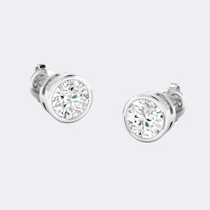 ต่างหูกระดุม1.00 CTW แบบกรอบกลม - Product Image 5