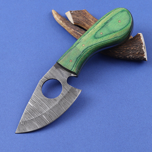 Couteau de Découpe à Lame Fixe en Damas Forgé Sur Mesure, Manche en Pakka, Étui en Cuir, OEM, Manche Plein, Couteau Utilitaire Compact pour le Camping - Product Image 3