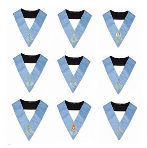Ensemble de 9 colliers d'officier de loge brodés, insignes maçonniques, collier d'officier du Rite Français de la Franc-Maçonnerie avec perles, style mode - Product Image 6