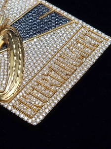 Colgante de Moissanita y Diamantes de Plata Sólida 925 con Nombre Personalizado, Bañado en Oro de 18K, Estilo Iced Out, para Hombres, Amantes del Hip Hop y Raperos - Product Image 2