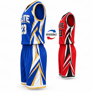 Uniforme d'équipe de basketball personnalisé, maillot de basketball entièrement réversible, impression par sublimation totale, uniforme d'entraînement de basketball - Product Image 2