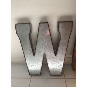 Lettres d'alphabet en acier galvanisé industriel, grande décoration murale en métal, finition rouille 3D, panneau décoratif pour la maison, le bar, le bureau, autocollant décoratif - Product Image 2