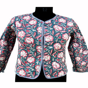 Chaqueta de Forro Polar para Mujer, con Botones, Acolchada a Mano, Transpirable, con Estampado Floral, Reversible, de Algodón Grueso, para Niñas, a Excelente Precio - Product Image 3