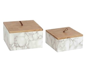 Boîtes de vadrouille en résine personnalisées faites à la main boîtes de rangement élégantes incrustation technique sculptée pour la décoration intérieure pour les bijoux de stockage de salon - Product Image 1