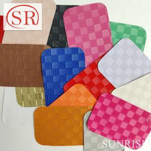 Tessuto all'ingrosso con texture lichi custom design in finta pelle per portafoglio tessuto <span class=keywords><strong>a</strong></span> scacchi rosa e verde per borse - Product Image 4