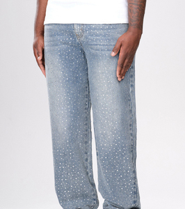Jeans de Mezclilla Rotos para Hombre, Corte Ajustado, Algodón Elástico, Pantalones Casuales, Estilo Urbano, Diseño de Cinco Bolsillos, Ropa Diaria Moderna, Personalizados - Product Image 2