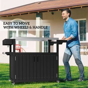 Carrello per Barbecue Portatile per Campeggio all'Aperto con Vano Portaoggetti - Product Image 5